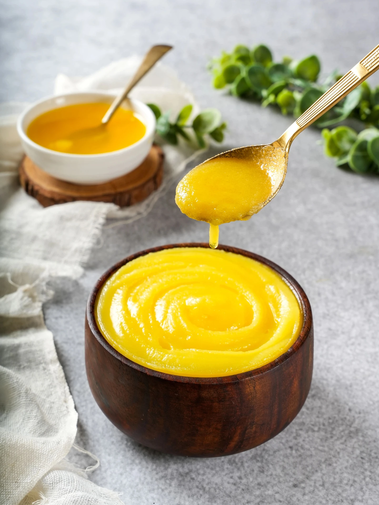 Pure A2 Gir Cow Ghee in a bowl - Krishndev Dairy Farm